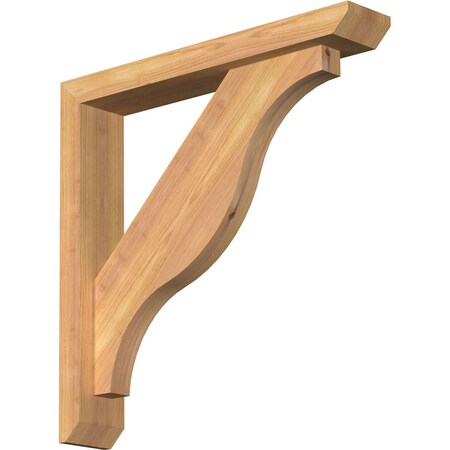 Ekena Millwork Funston Slat Smooth Bracket w/ Offset Brace, Western Red Cedar, 3 1/2"W x 20"D x 20"H BKT0402X20X20FST06SWR